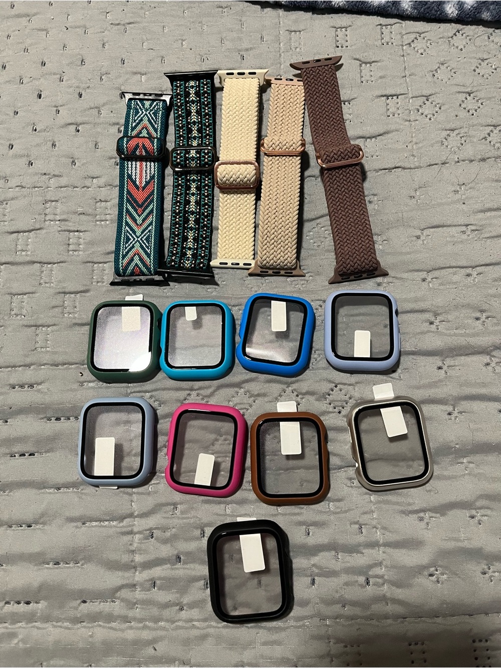 Assorted Apple Watch Bands & Protective Cases - Multicolor 45 mm